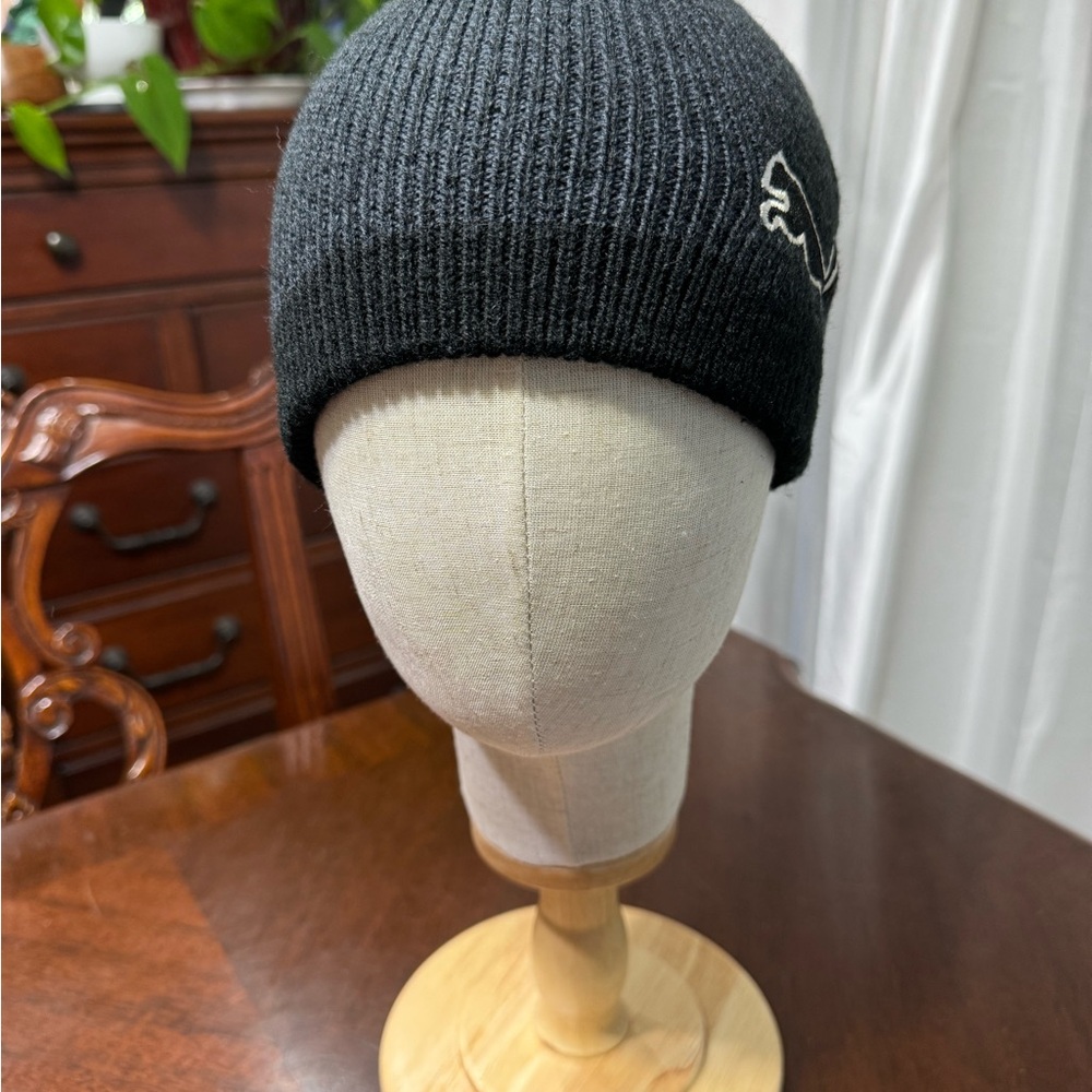 Puma Black Ribbed Beanie